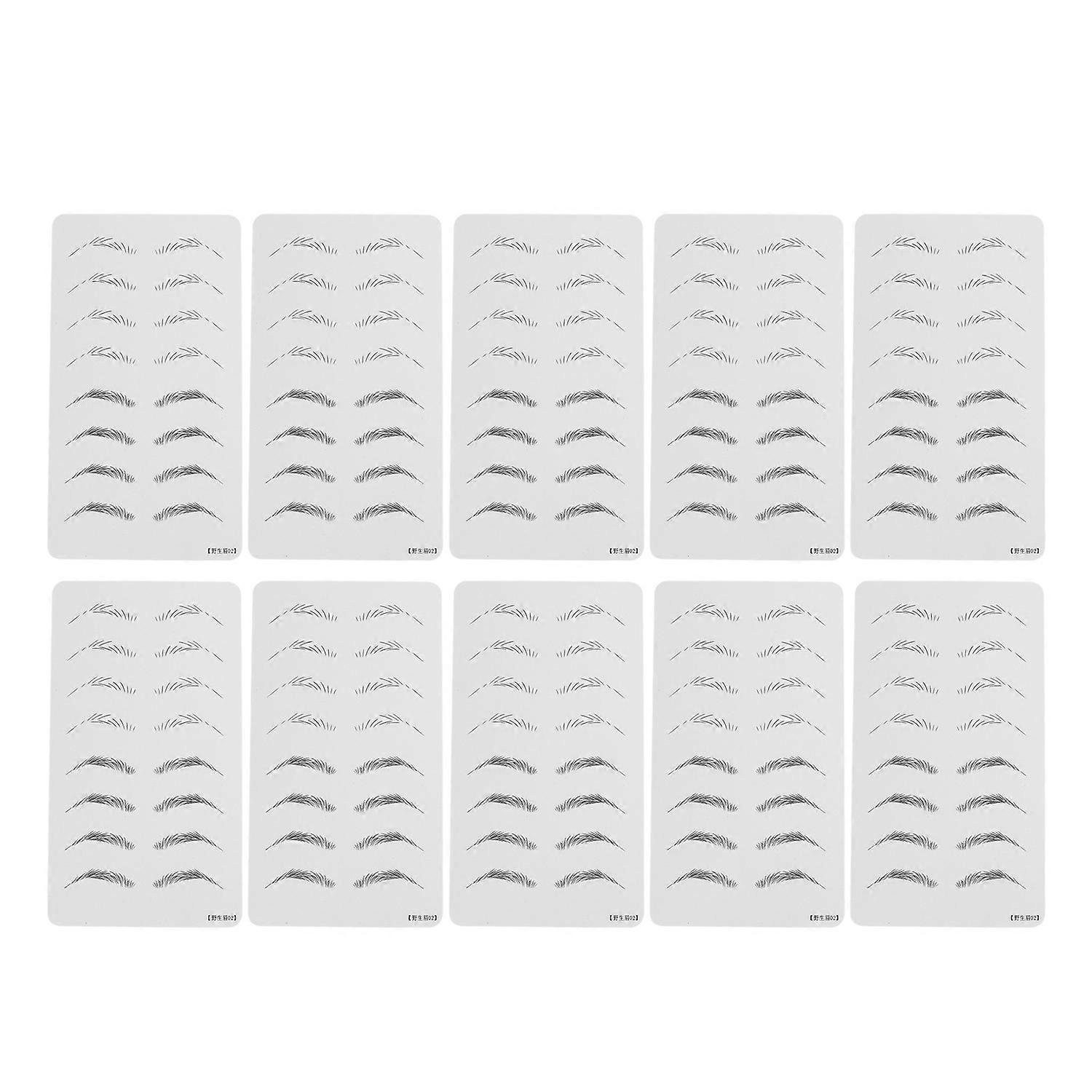 10Pcs Eyebrow Tattoo Practice Skin Thickened Inkless Double Sided Silicone Microblading Practice Ski