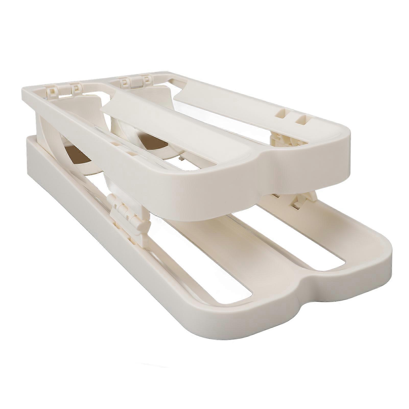 Refrigerator Eggs Dispenser Space Saving Foldable Rolling Fridge Egg Organizer for Home