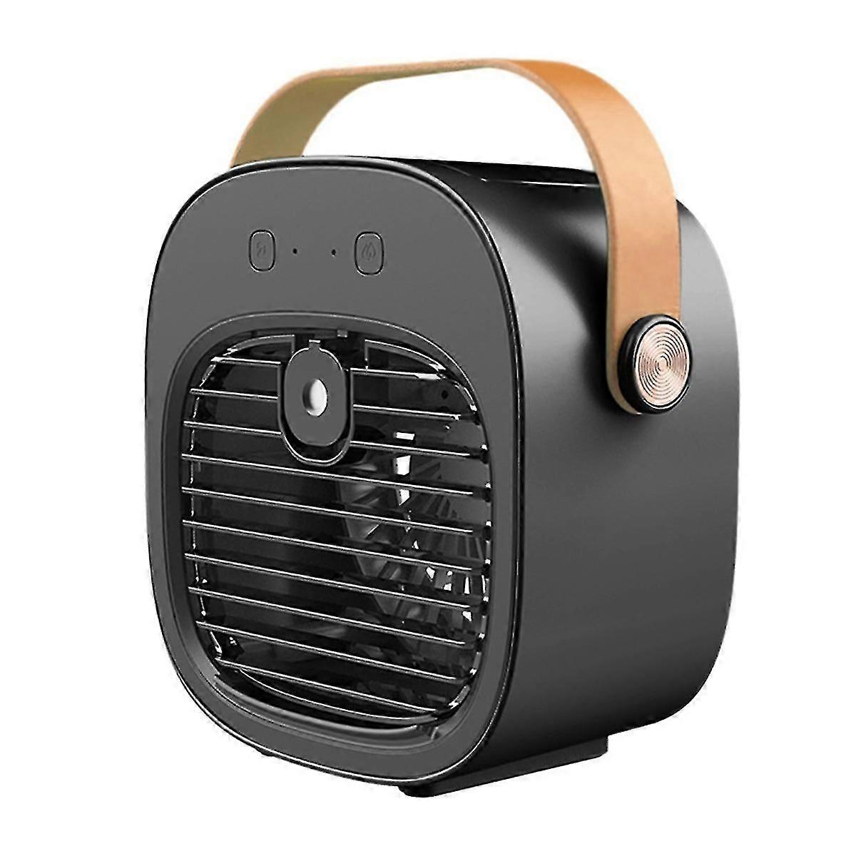 Portable Mini Air Conditioner Desktop Fan Humidifier Purifier(black)