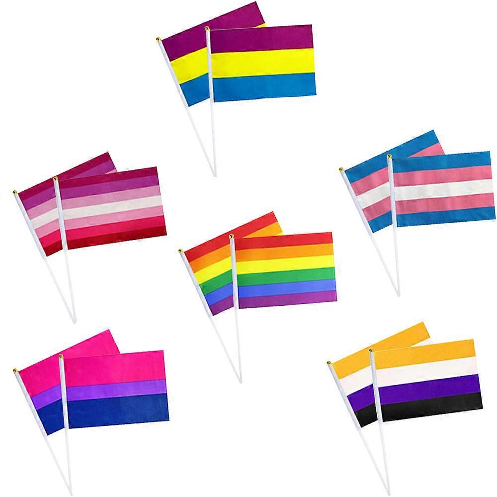 60pcs Rainbow Stick Flags, Party Parade Decorations