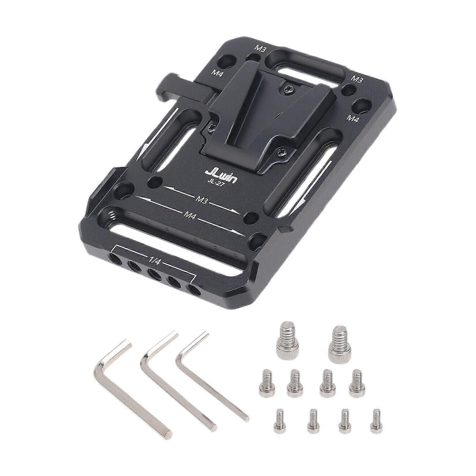 V Mount Battery Plate Adapter DSLR Video Making with M3 M4 1/4" Thread Holes
