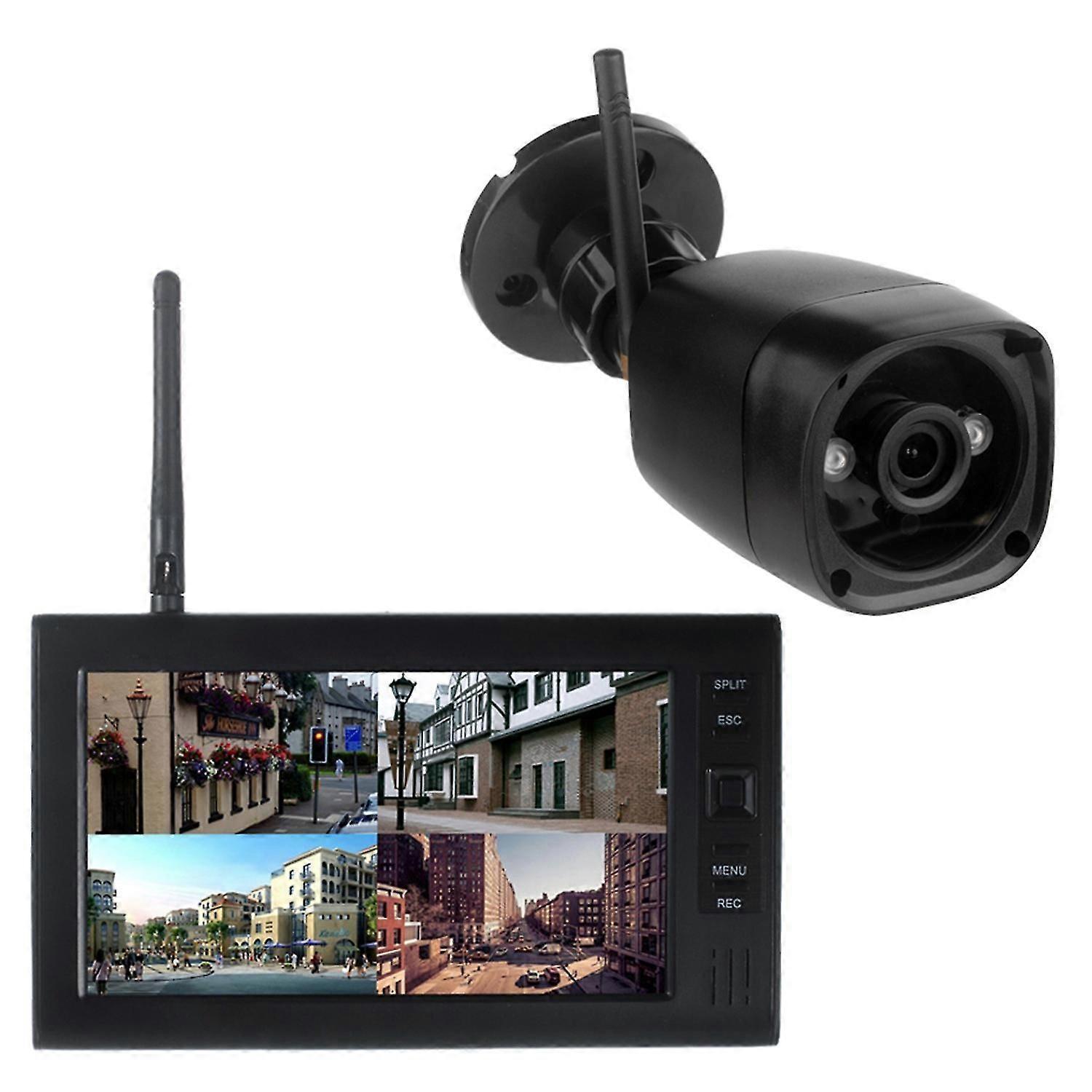 602D11 7-inch Four-screen Wireless Monitor with 1 WiFi Security Night Vision Camera, EU Plug