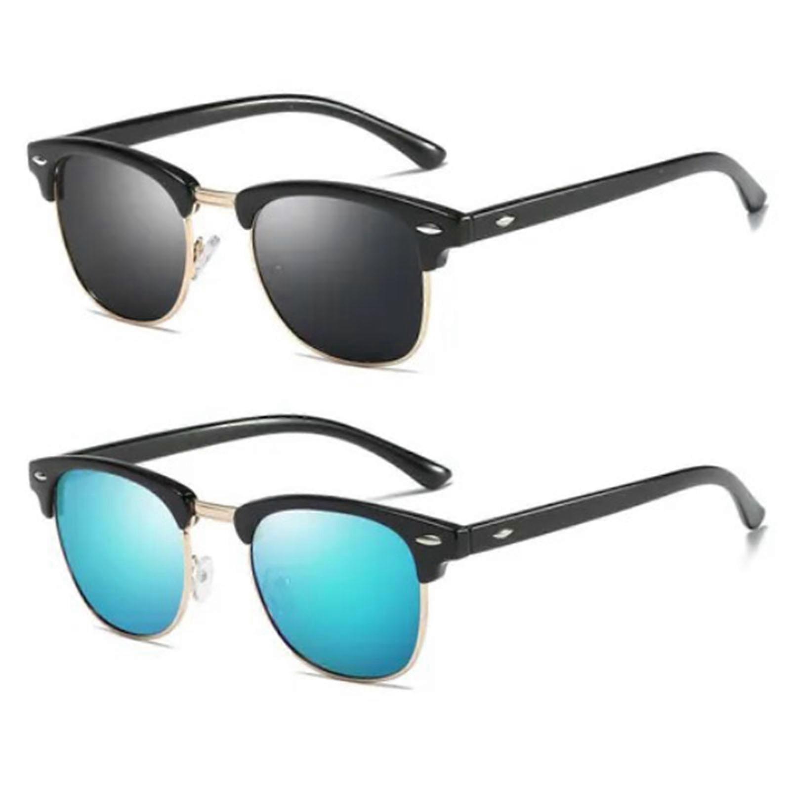 2-Piece Polarized Sunglasses, UV400 Protection with Metal Frames