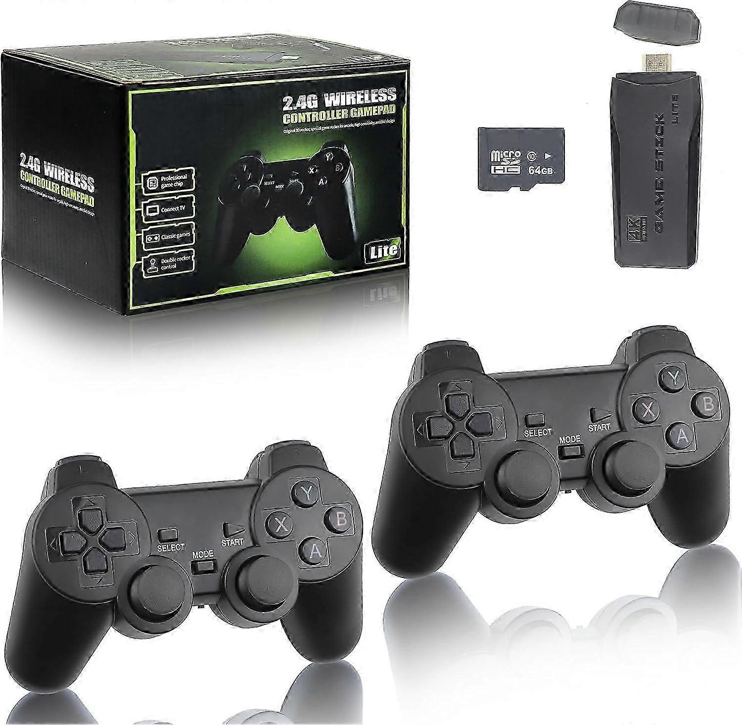 Retro Console - Retro Consoles With Classic Games, 9 Integrated Emulators, 10,000+ Games, 4k Hdmi Output, And 2.4 Ghz Wireless Controller For, Black (
