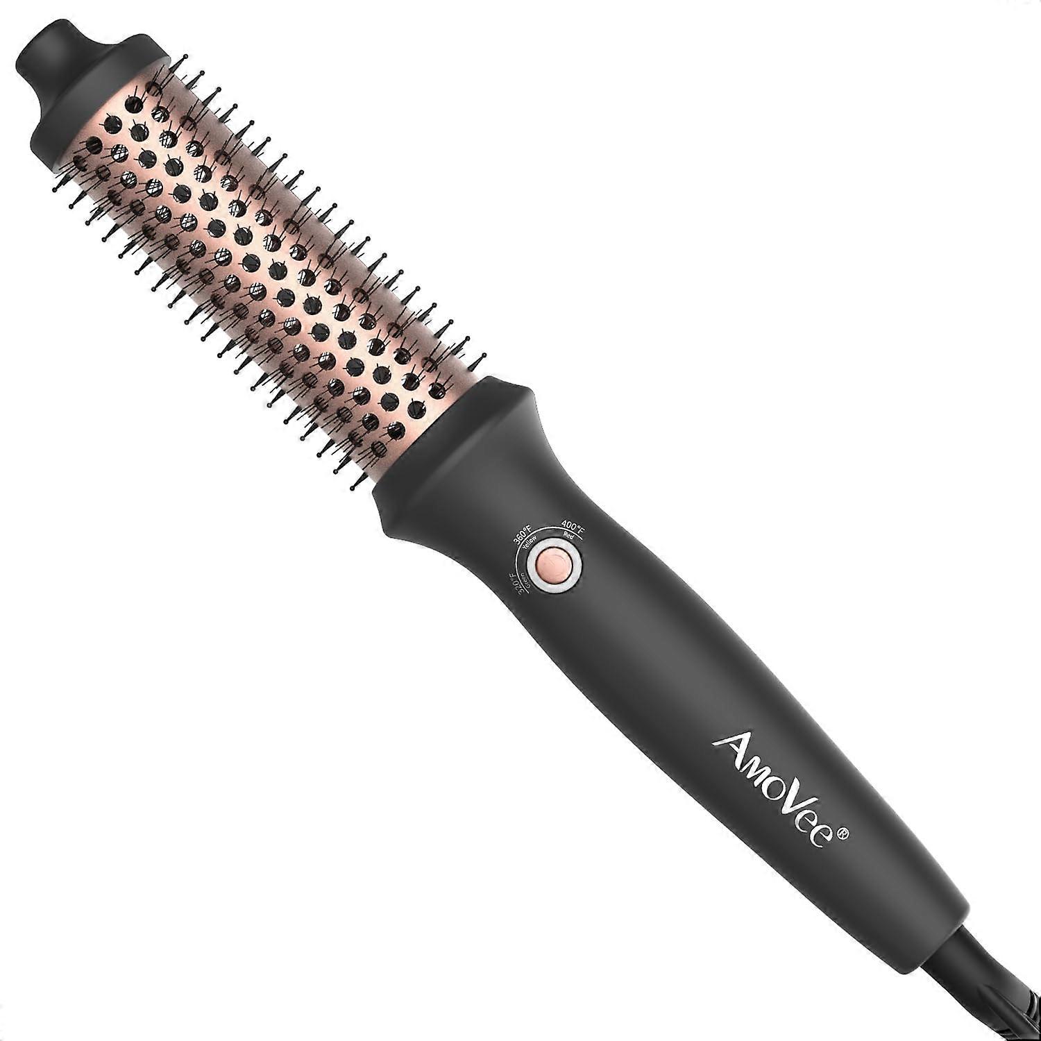 1.25 Inch Heated Round Brush with 3 Temperature Settings for All Hair Types and Quick Styling