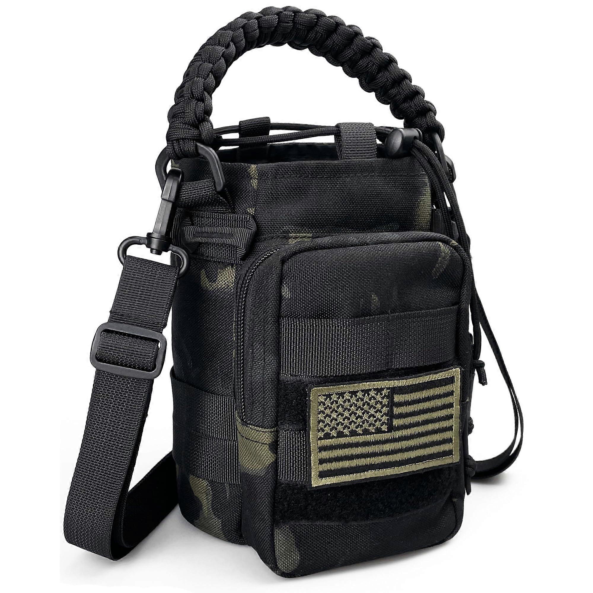 Tactical Military Style Water Bottle Sleeve for 32 oz Bottles - Durable Nylon, Adjustable Strap, Camouflage Color