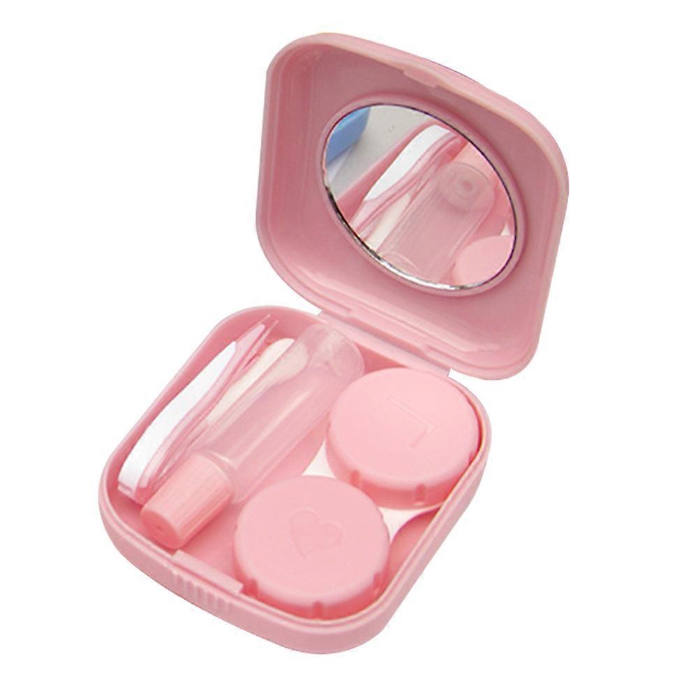Contact Lens Case Kit, Storage Solution, Mirror, Bottle, Tweezers