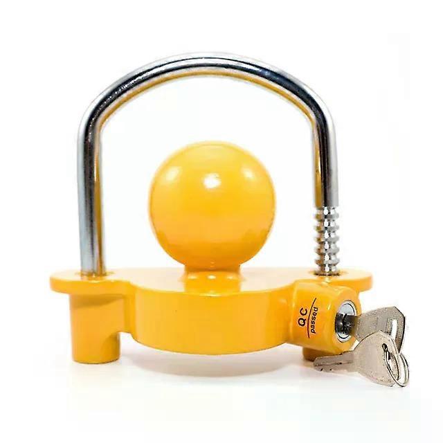 Anti Theft Universal Trailer Ball Tow Hitch Lock Coupler Lock with 2 Keys Fits 1-7/8'', 2'', 2-5/16'' Coupler Orange MAXP
