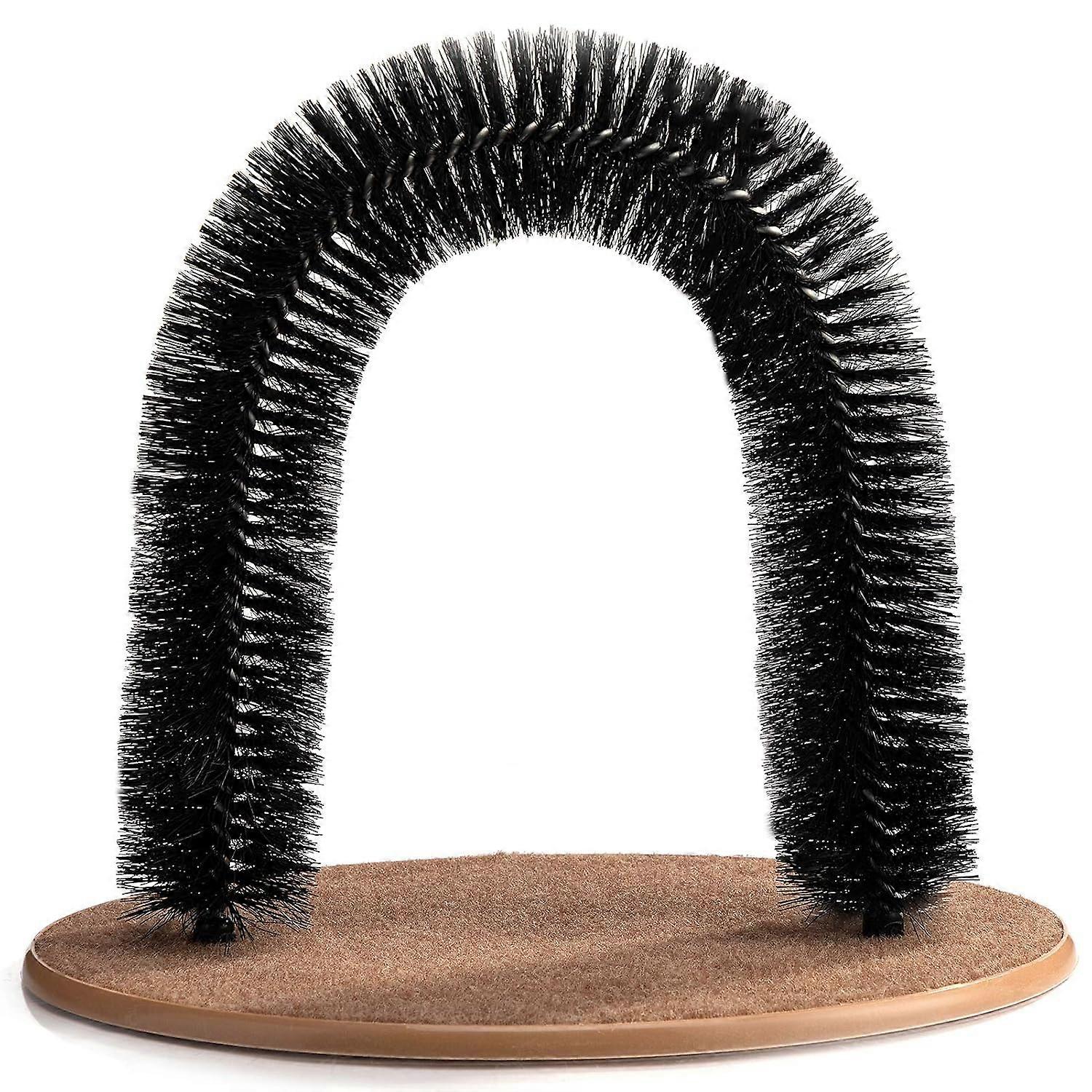 Reversible Design Scratcher, Updated Design with Screw-Fixed Brush for Stability, Multi-Use as Self-Groomer and Play Toy, Heavy Duty Base with