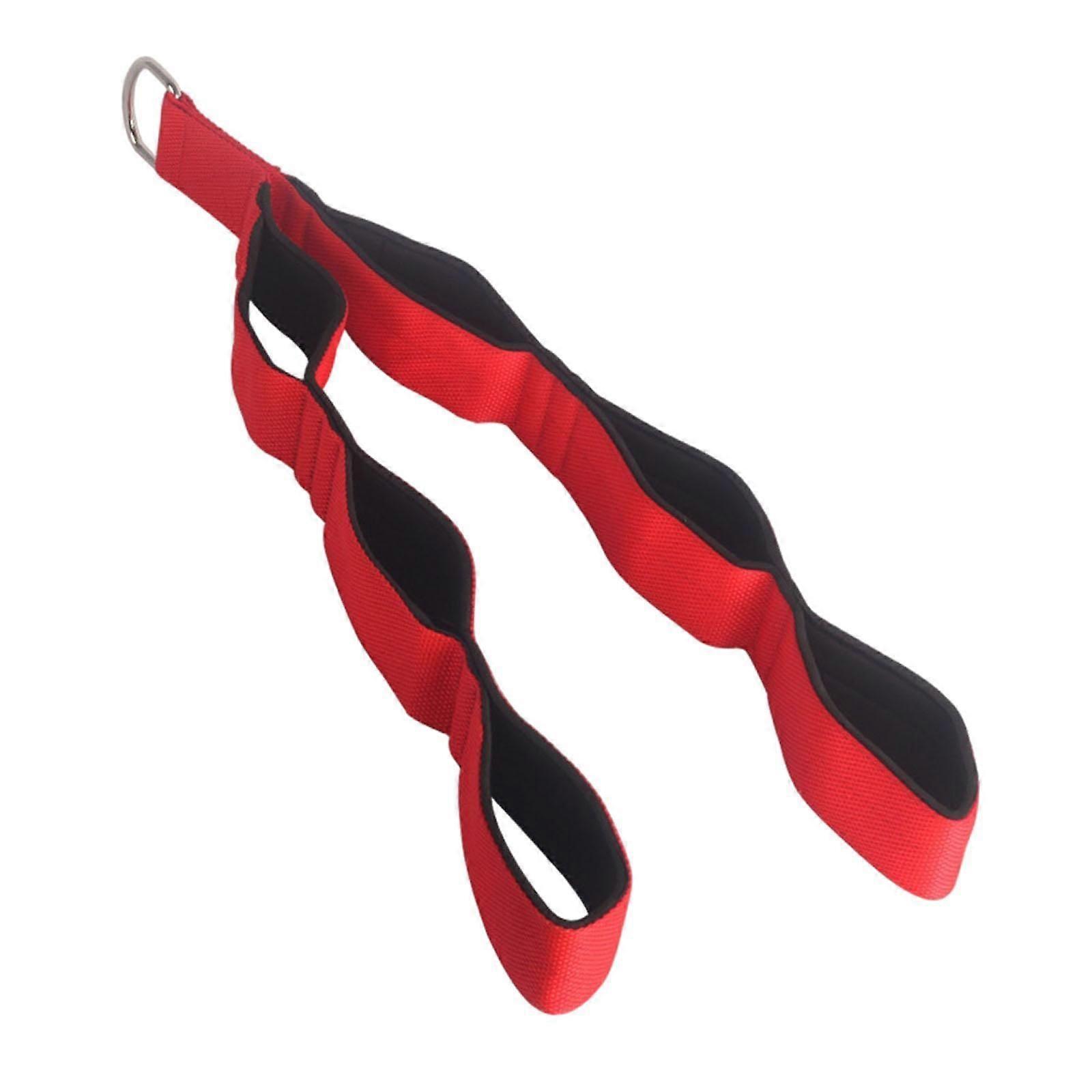 Tricep Rope Cable Attachment Handle Strap for Bodybuilding Crunches Home Gym Red