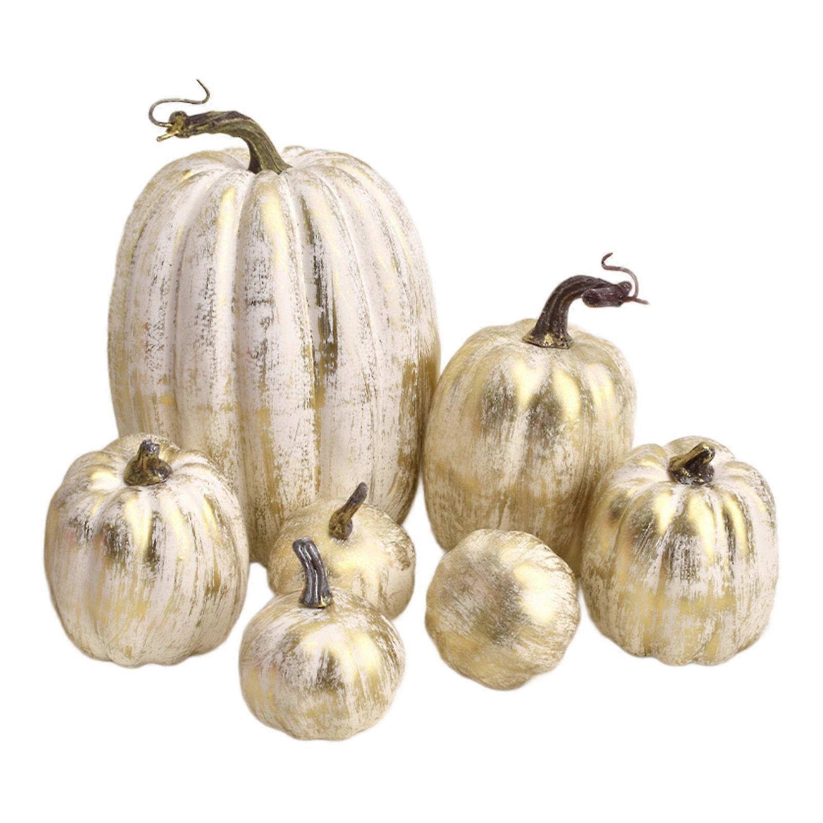 7x Fake Pumpkins Model Artificial Vegetables Harvest Decorative Mini Simulation
