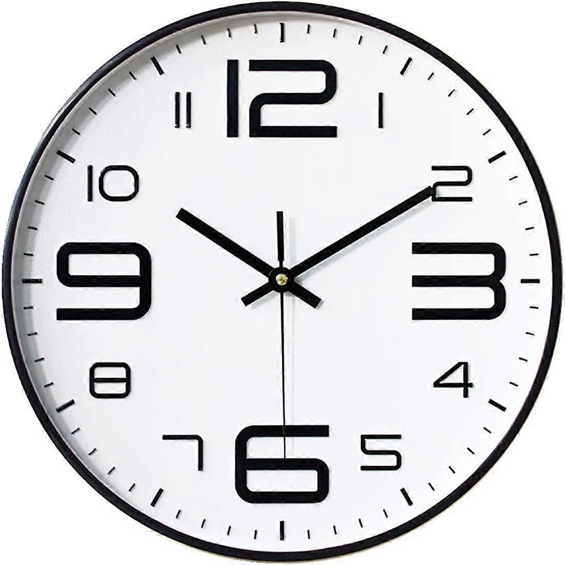 Horloge murale, 12 pouces moderne, quartz, trotteuse silencieuse sans tic-tac