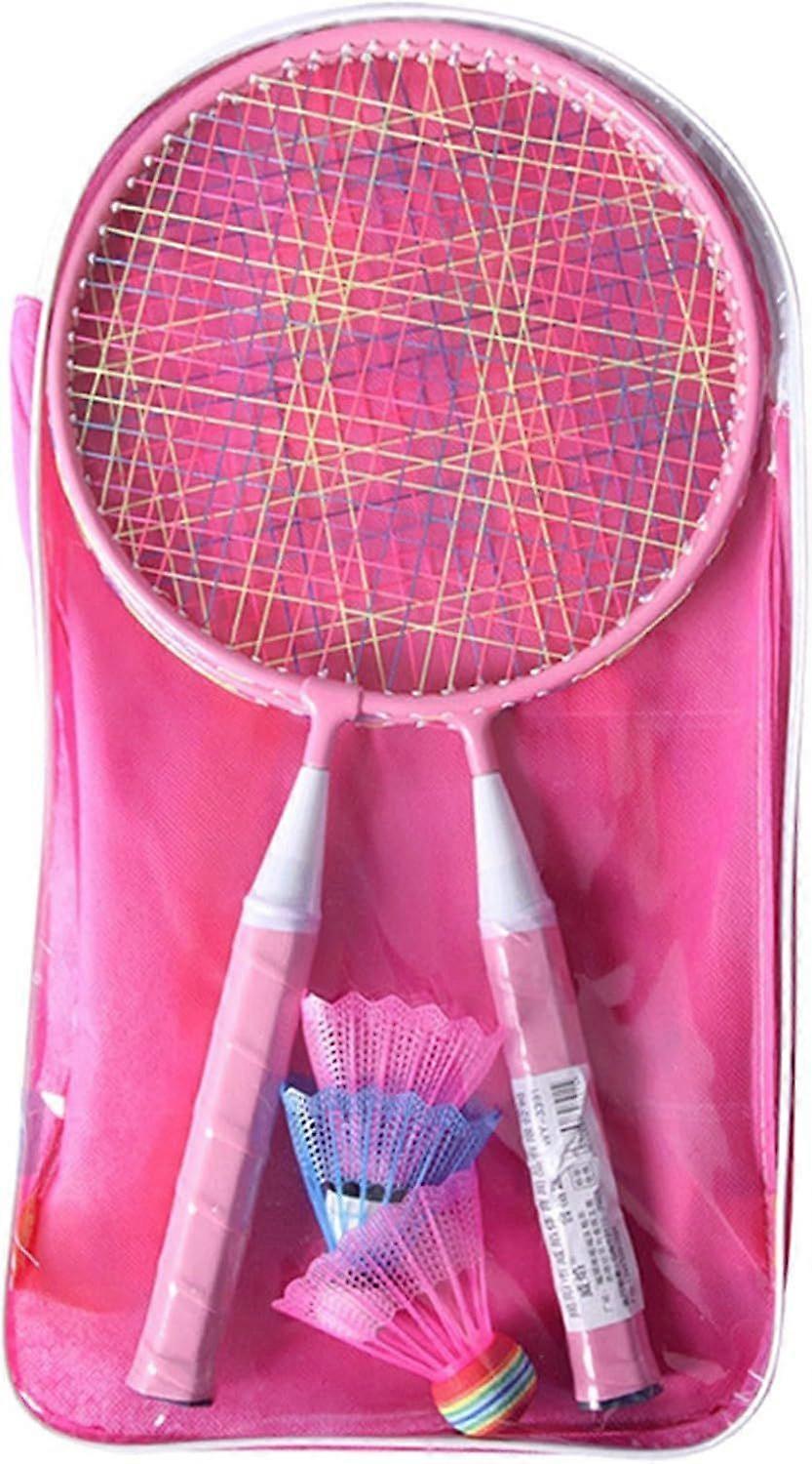 Badminton set children's badminton racket set children's badminton racket including 2 badminton rackets 4 badmintons 1 carrying bag pink