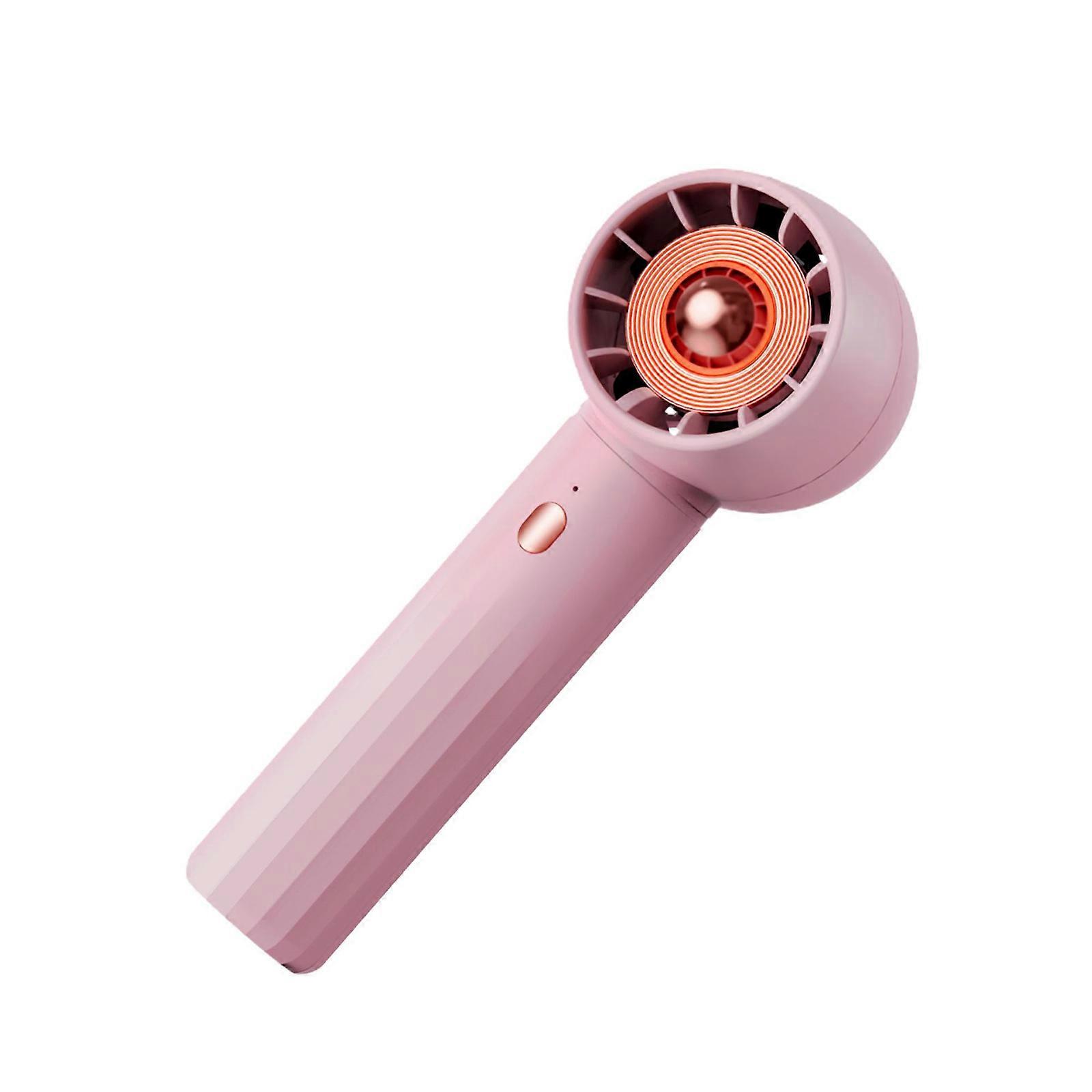 Handheld Fan USB Rechargeable Cooling Fan Small Portable Desktop Fan Wind Level Adjust Student Fan  Pink