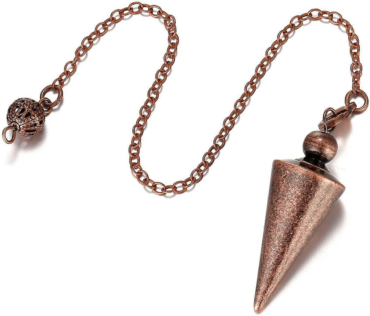 Bronze Metal Copper Spiritual Point Pendulum for Divination Healing Dowsing Balancing Pointed Cone Pendant Pendulum