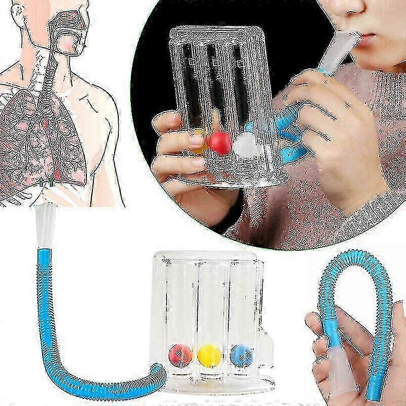 Deep Breathing Lung Exerciser Tri-ball Meter Spirometer Trainer Safe Breath