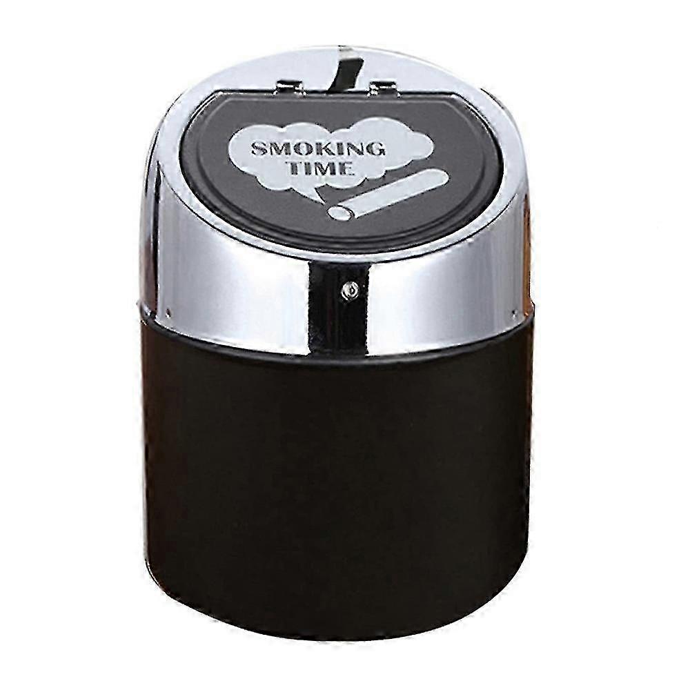 منفضة سجائر معدنية مقاومة للرياح مع غطاء دفع ، صينية رماد محمولة للمنزل / السيارة / السفر ، تصميم مضغوط