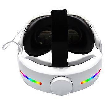 VR Glasses Battery Backup Head Strap for Q 3 Comfortable Adjustable 4000mAh Power Accessory with LED Light  White