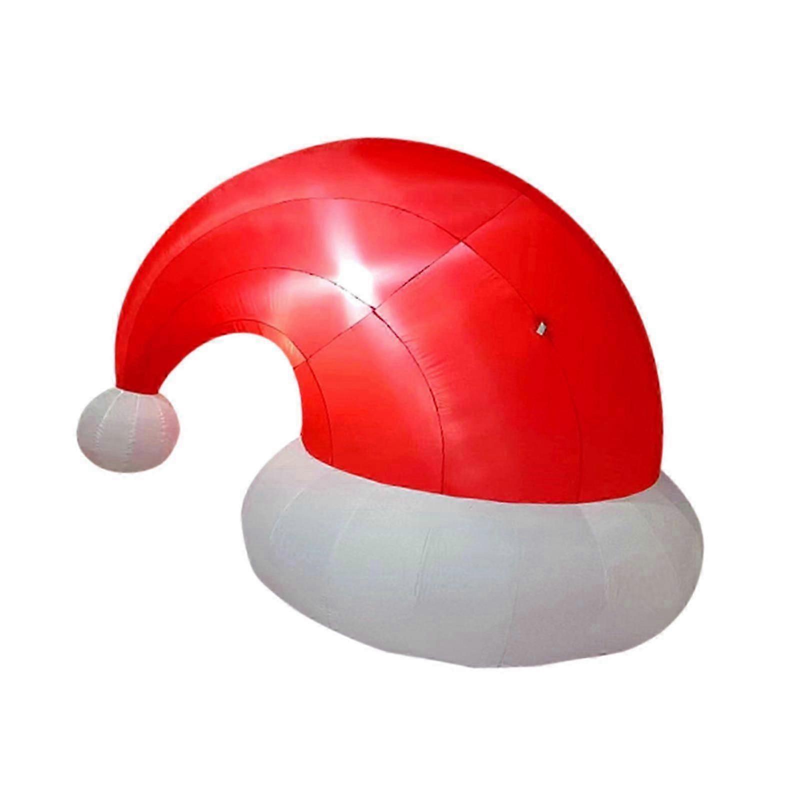 Christmas Inflatable Santa Hat Holiday Weatherproof Gift Built in LED Lights