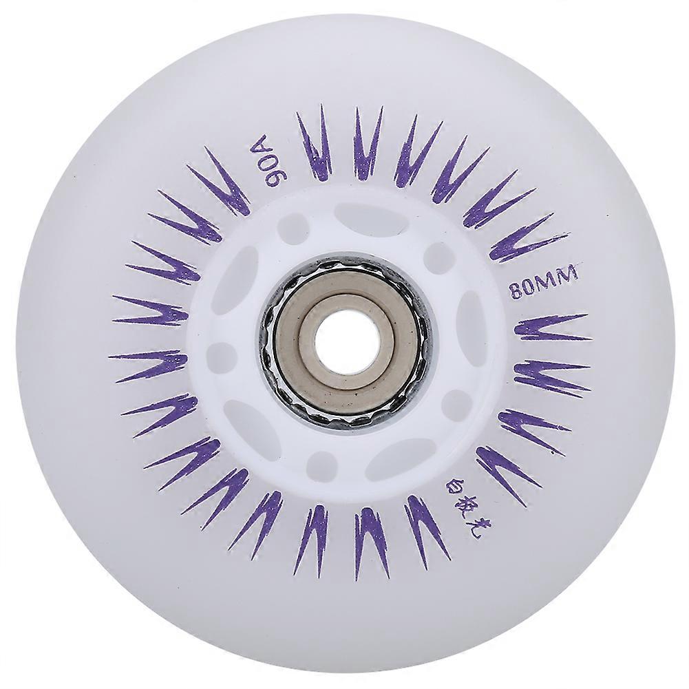 Colorful 80mm LED Light Sliding Flash Roller Skate Wheel (Rainbow)