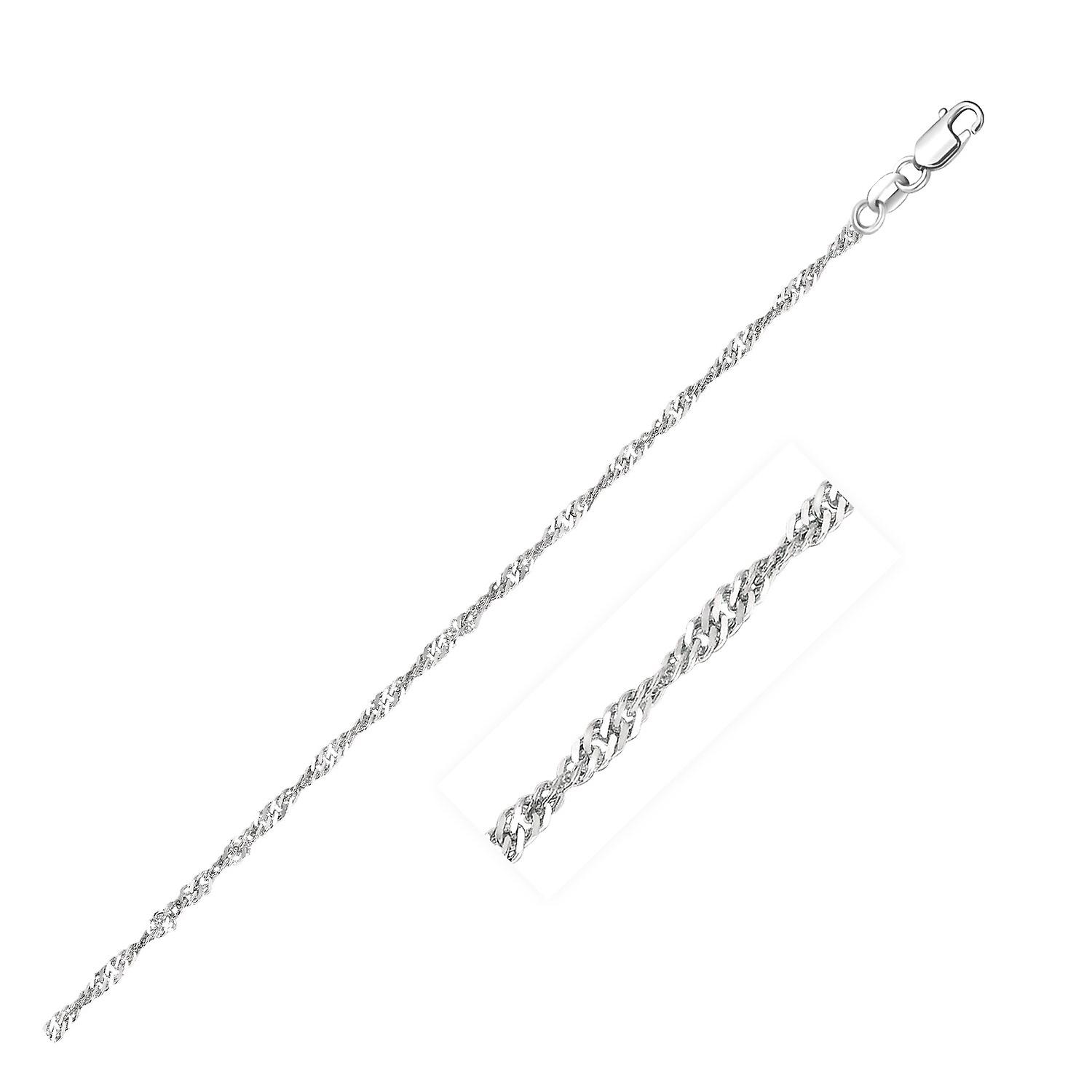 14Kホワイトゴールドシンガポールチェーン1.7mm