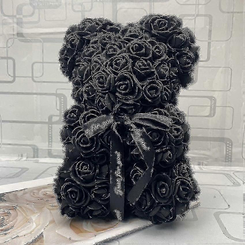 2025 2023-karácsonyi ajándék 25 cm-es piros rózsa mackó rózsavirág műdekorációs karácsonyi ajándékok-1