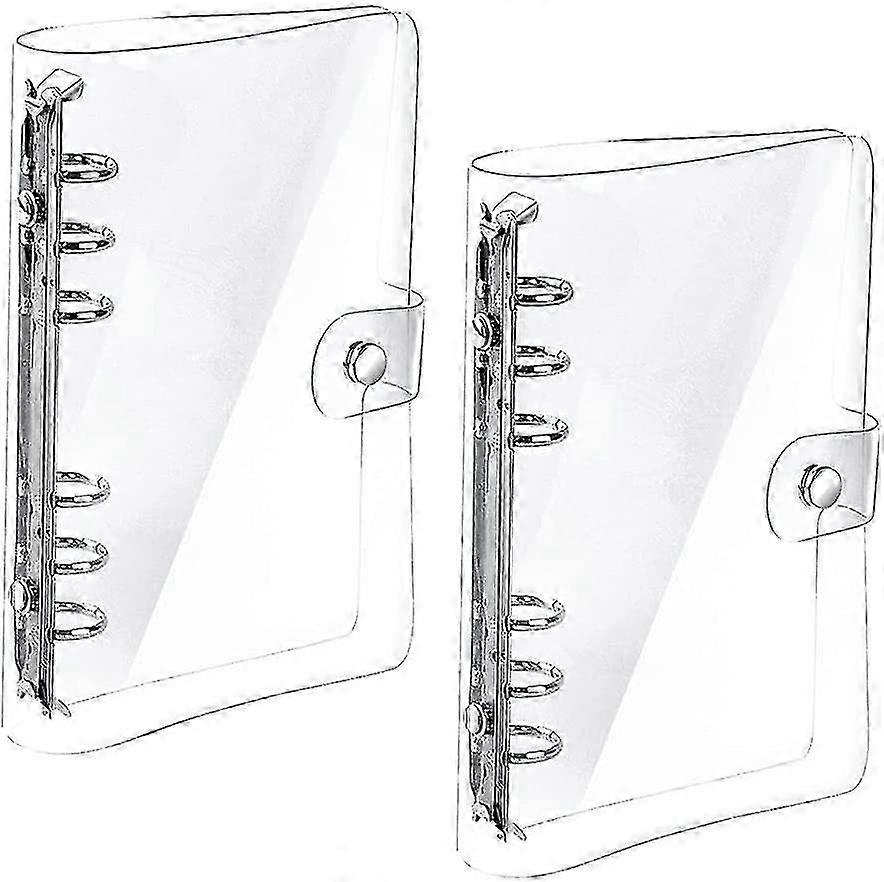 2 Pieces Transparent A5 Ring Binder Cover 6 Holes