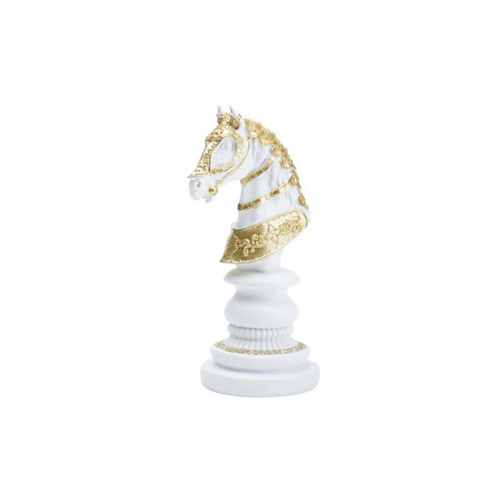 Decorative Resin Chess Queen/King/Horse Figure Chess Statues for Any Room or Work space Display White