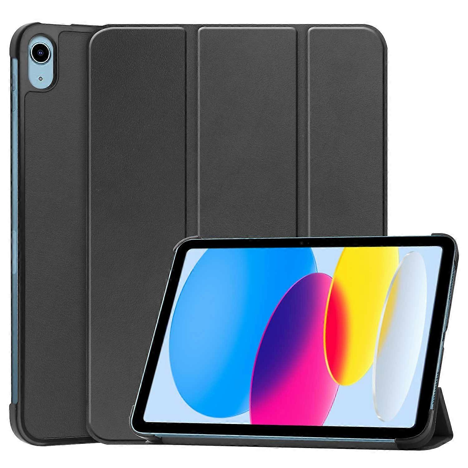 For Apple iPad 11th Gen A16 2025 / 10.9 2022 3folt Wake UP Smart Black Case Case
