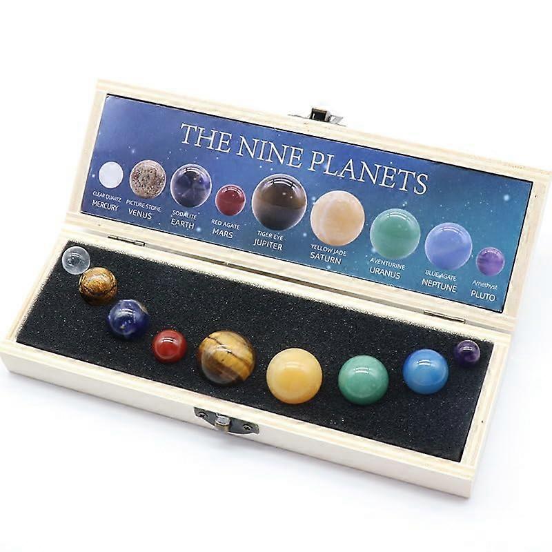Crystal Sphere Ball for Chakra Healing Solar System Desk Decor in Home