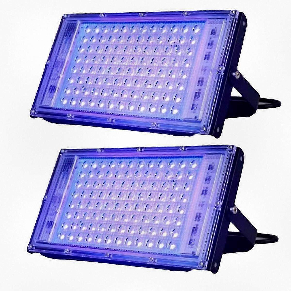 2 Pieces UV Black Light 220V-240V IP65 Waterproof Stage Lighting for Body Paint 100W