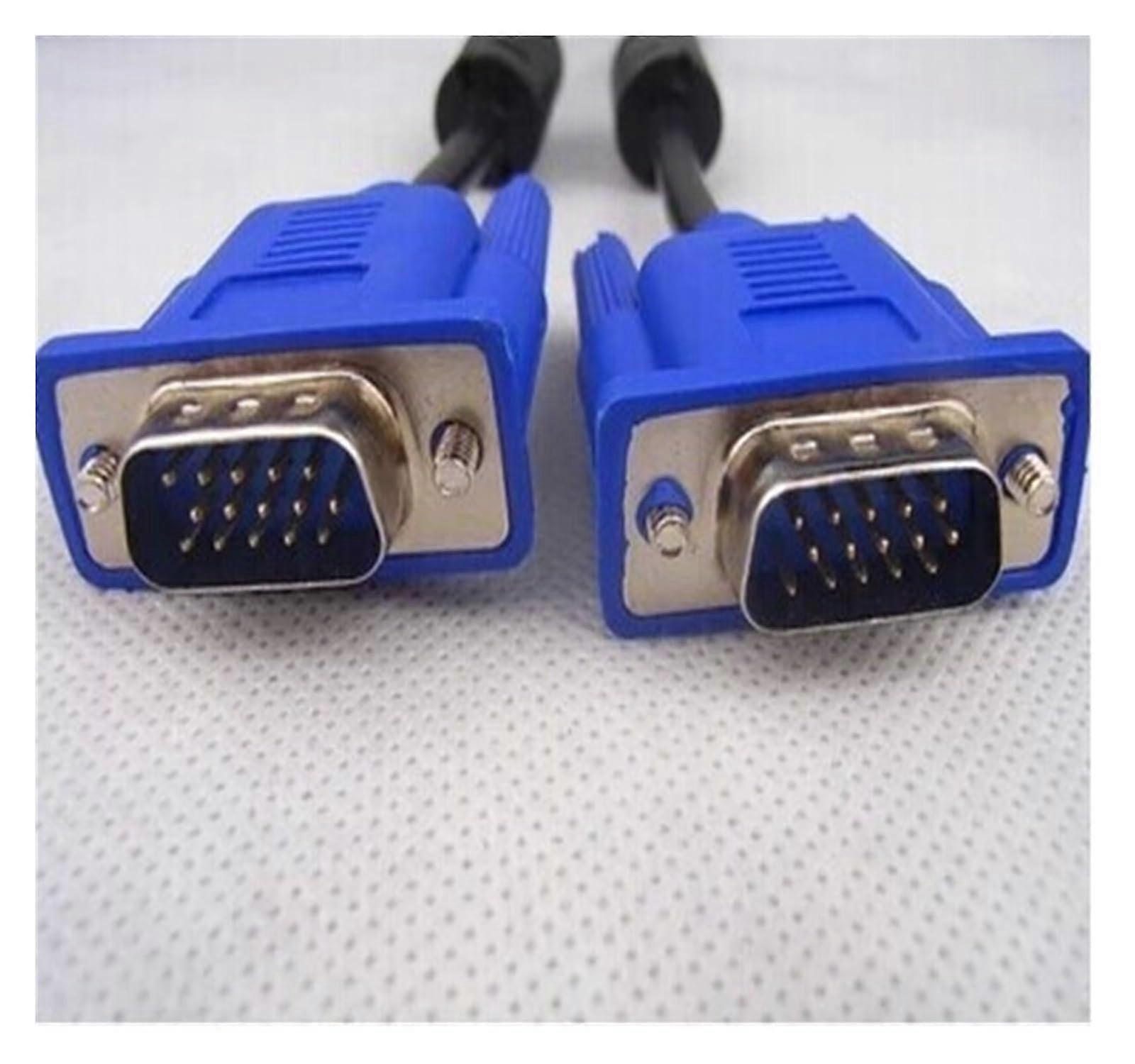VGA Cable 15 Pin 3+2 1.5m Blue Head Black Wire High Definition Monitor Connection for LCD and Projectors