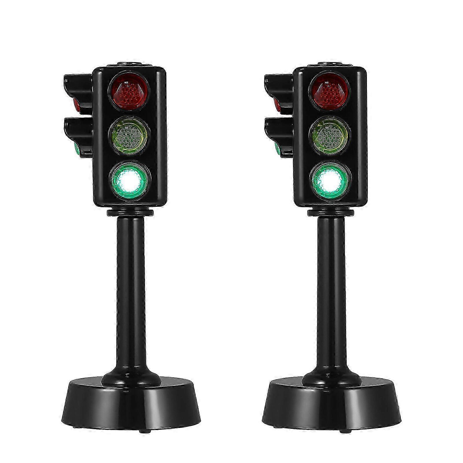 TOYANDONA 2pcs feux de signalisation avec support rouge vert jaune signaux feu de signalisation et signal de passage pour piétons