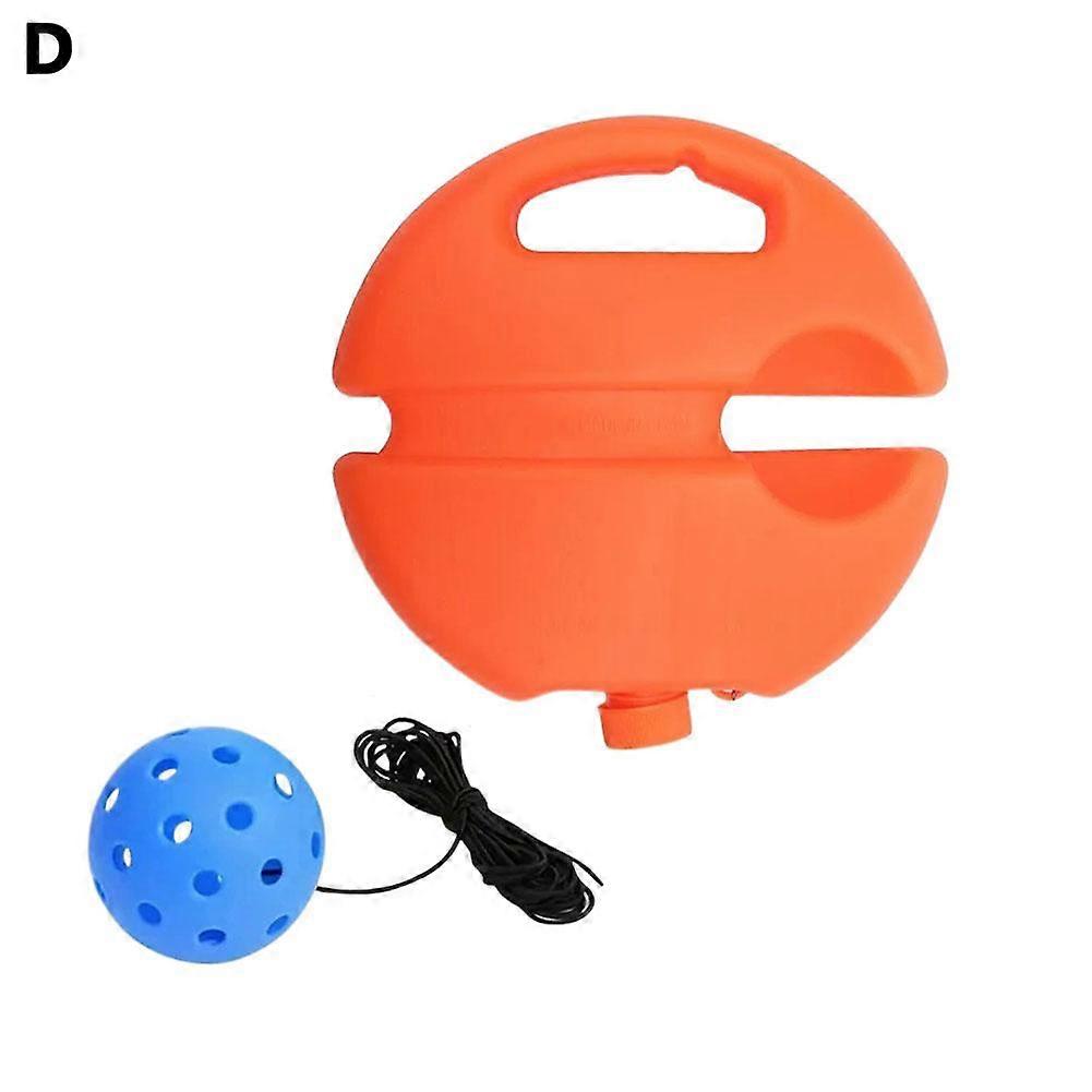 Orange base + basketball + elastic rope (D)$Pickel ball trainer super hard PE outdoor 40 hole pickle ball game single practice hole ball spot