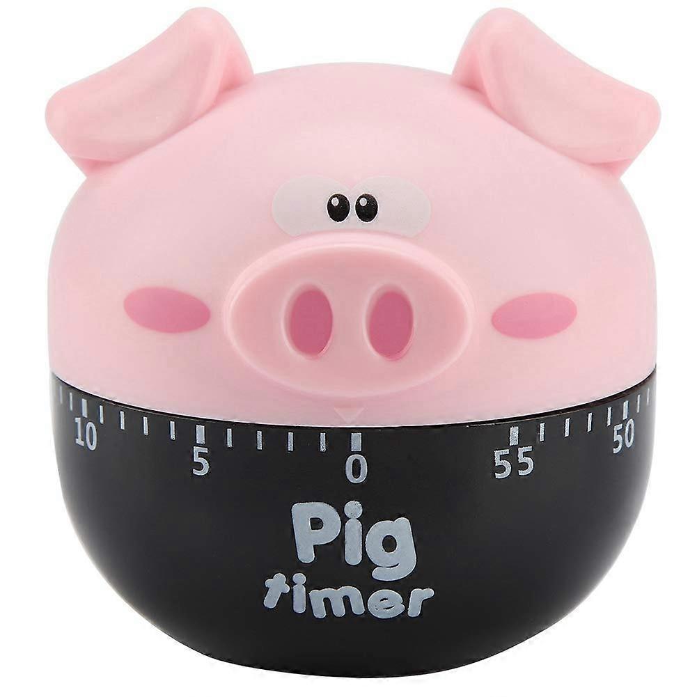 Mechanical Kitchen Timer, 60-Minute Pink Cartoon Pig Countdown Timer for Cooking and Baking