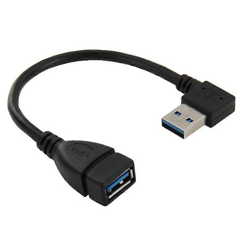 USB 3.0直角90度延長ケーブルオスから女性アダプタコード、長さ:18cm