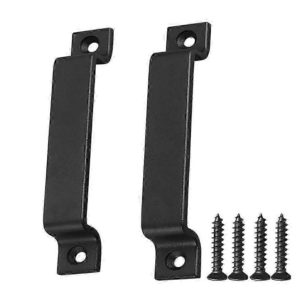 Barn door handle | Solid Black Steel Door Handle | Includes one screw (the black one)