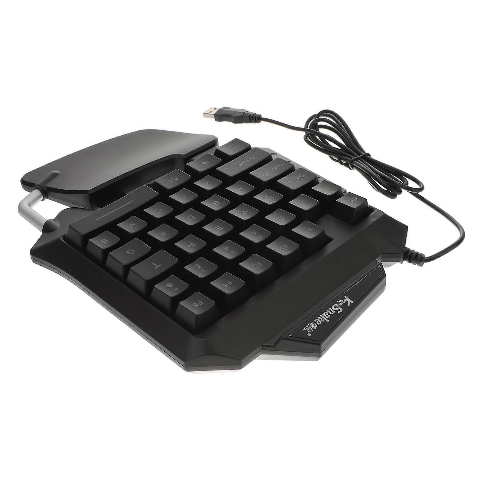 One Handed Gaming Keyboard Compact Wired Keypad with Mixed Backlit Colors for Laptop and Computer Gaming