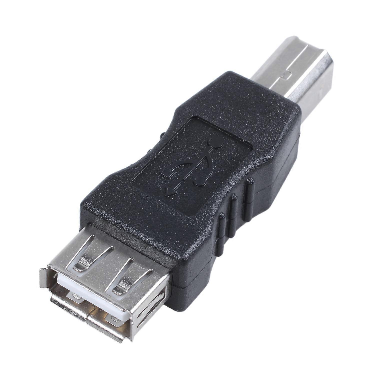 USB-Druckeradapter Typ A Buchse - Typ B Stecker schwarz silber