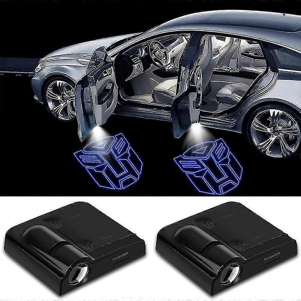 2pcs For Transformers Autobots Car Door Lights Logo Projector Led Wireless Car Door Shadow Lights Welcome Courtesy Lights For All , Jingan