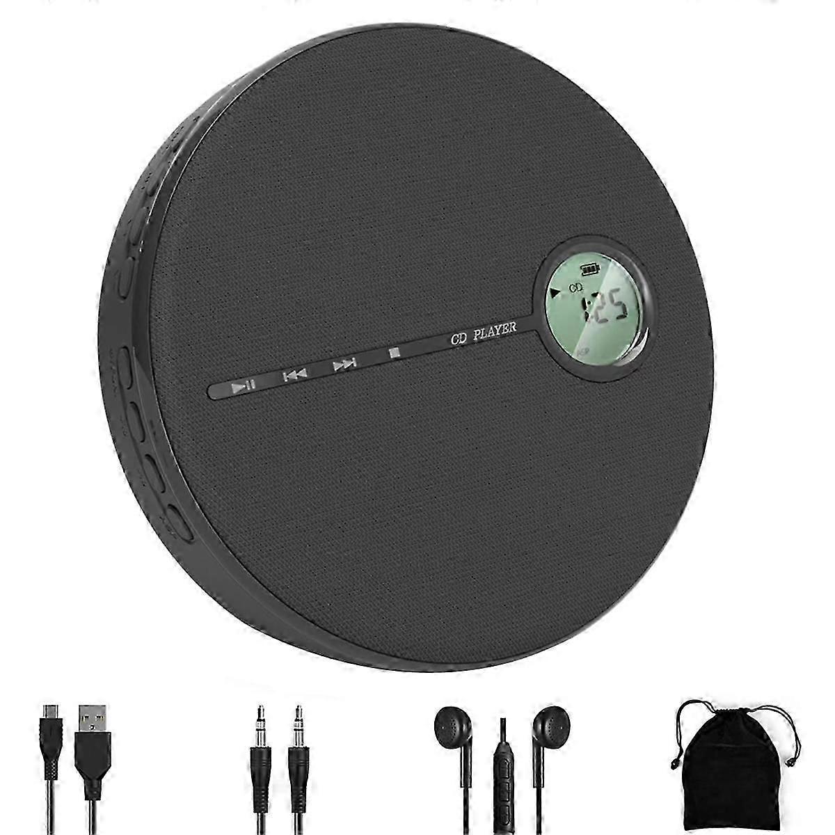 dobíjecí bluetooth CD přehrávač, hudební CD přehrávač pro auto černá