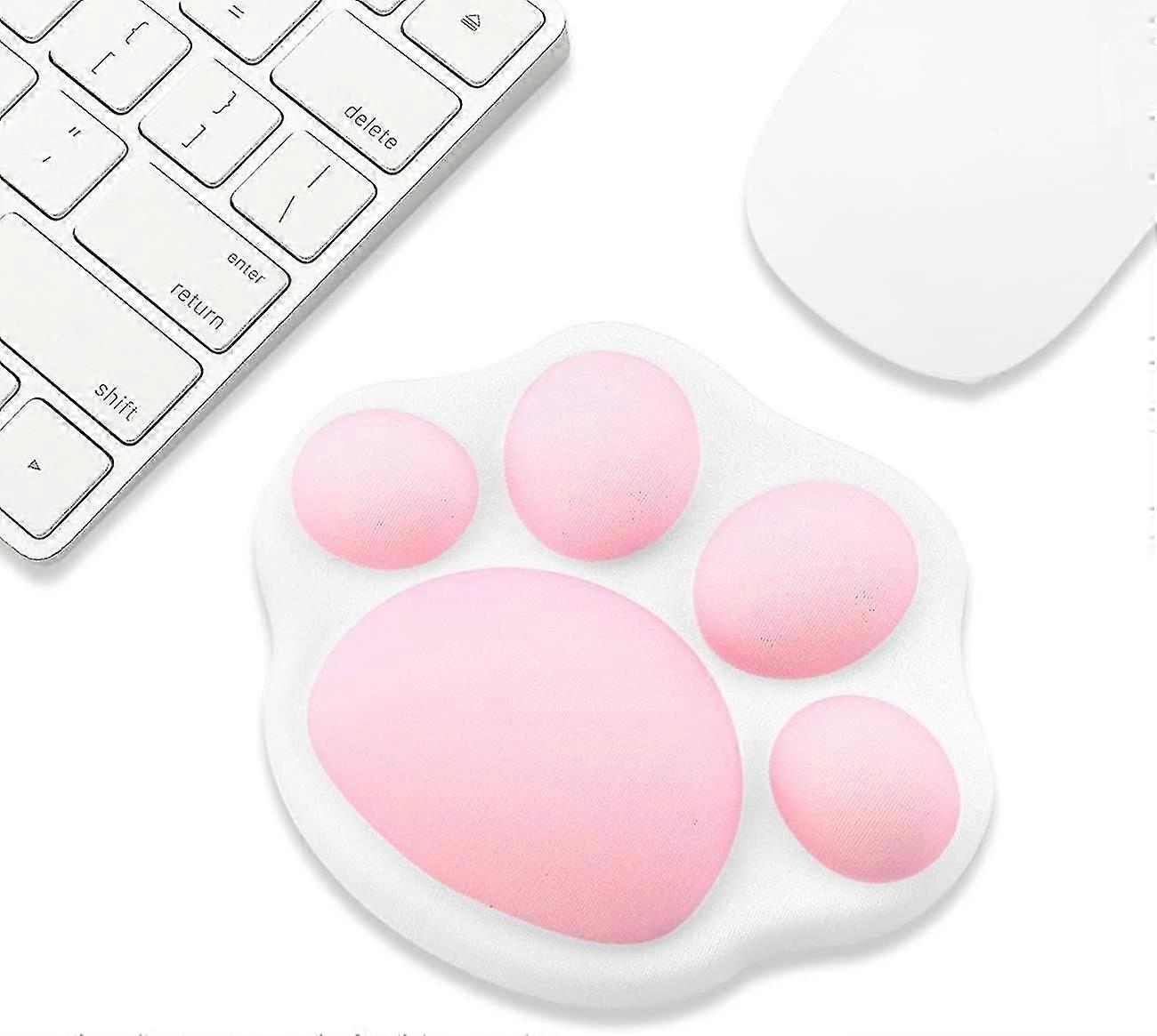 Cute Mouse Wrist Support Pad Cat Paw Pattern, Comfortable Soft Wrist Rest Hand Pillow Relief Hands Pain With Non-slip Rubber Base 4.3'' X 3.7'' For Ho