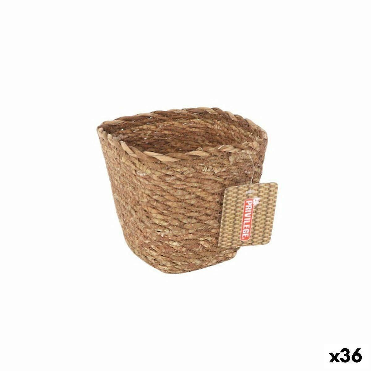 Multi-purpose basket Privilege Brown wicker Squared 12 x 12 x 11 cm (36 Units)