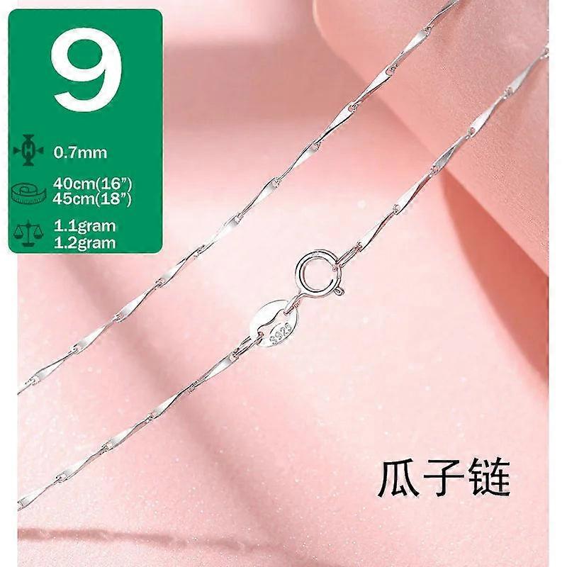 925 Sterling Silver Necklace Water Wave Chain Womens Necklace