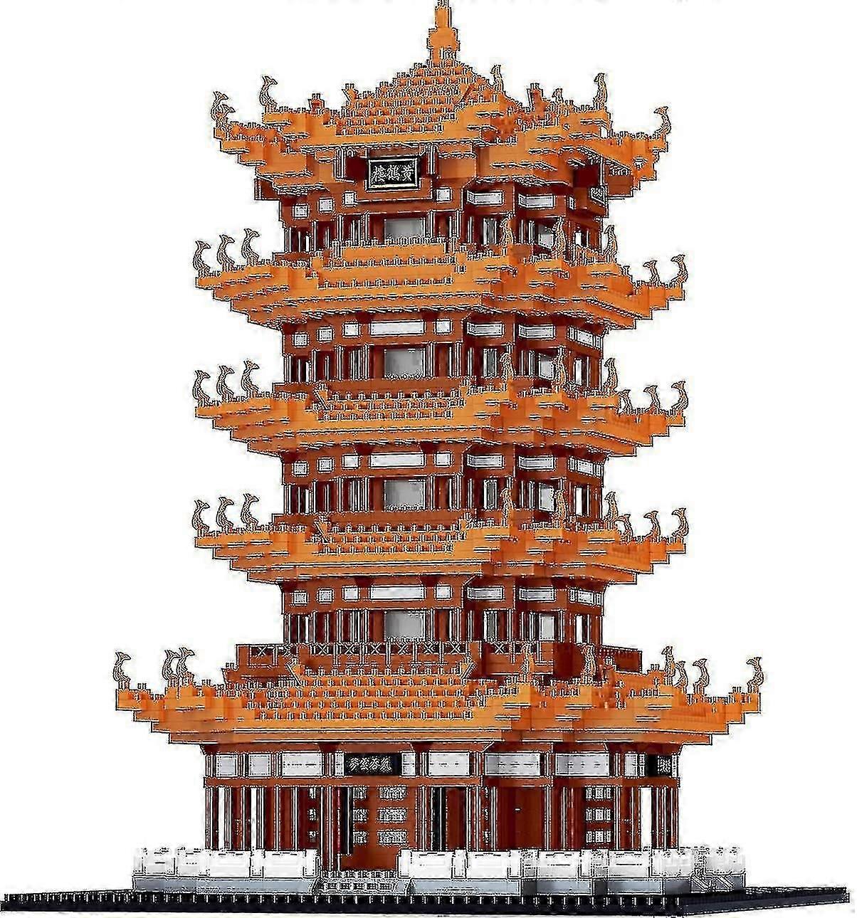 Yellow Crane Tower Mini Nano Building Blocks Set,  World Architecture Micro Diamond Blocks Bricks, B