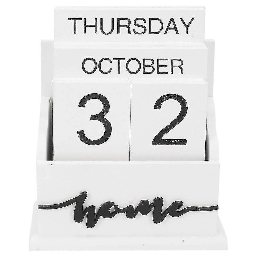 Wooden Clamshell Desk Block Calendar Permanent Wooden Desk Calendar Week Month Date Display Home Of