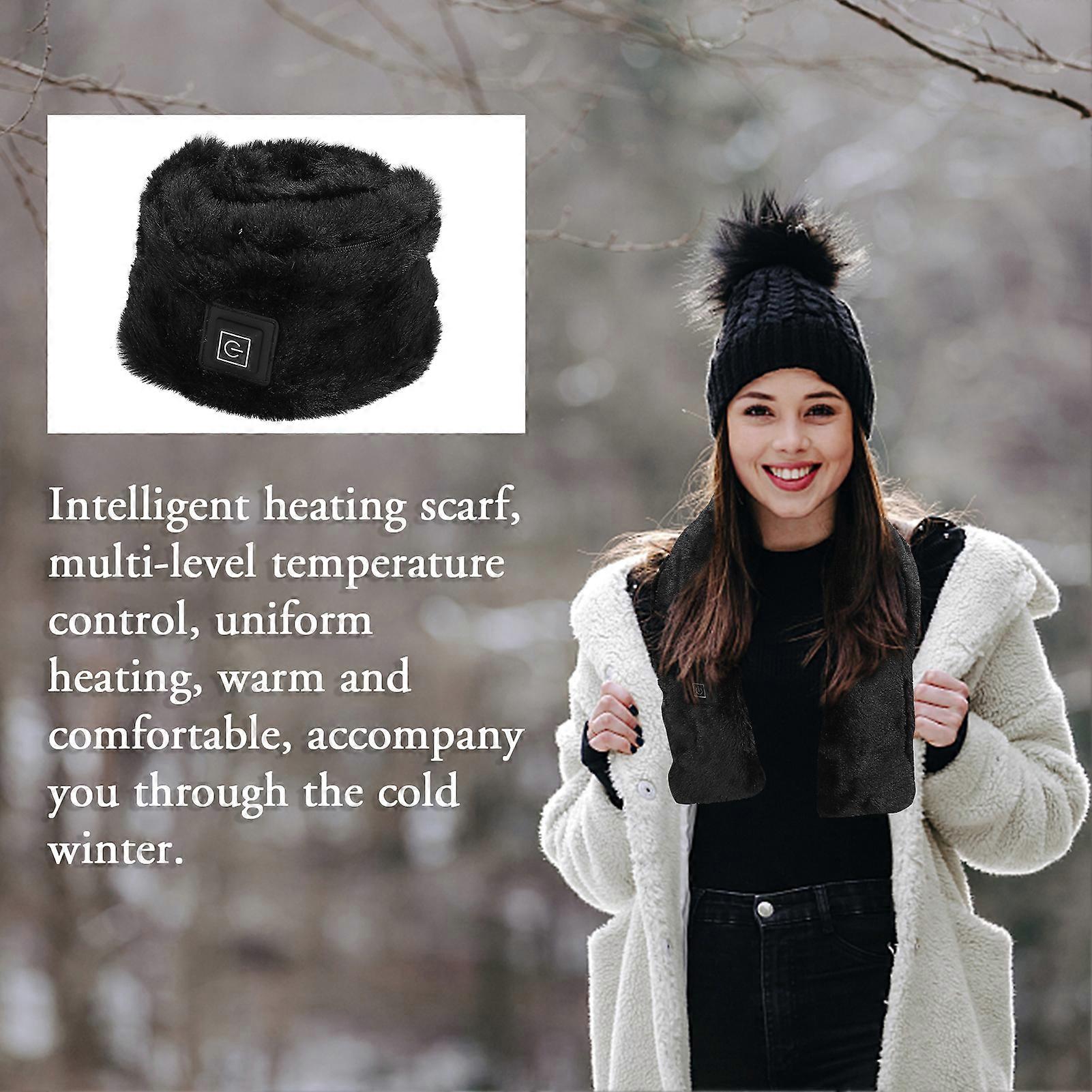 Electric Heated Scarf Winter Warm Neck Wrap Battery Powered Neck Heat Pad Washable with 3-Level Temperature Adjustment for Men & Women