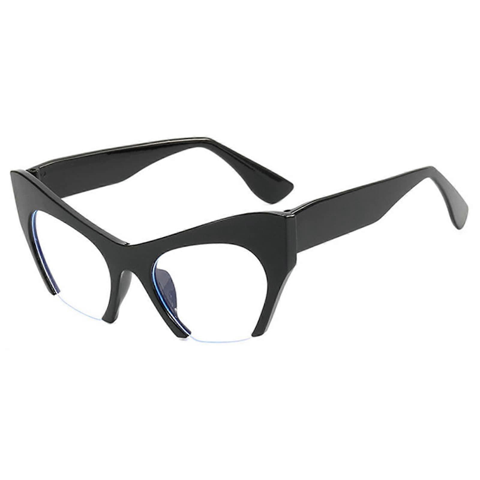 Cat Eye Reading Glasses For Women Oversized Half-Frame Computer Readers Blue Light Blocking Eyeglasses