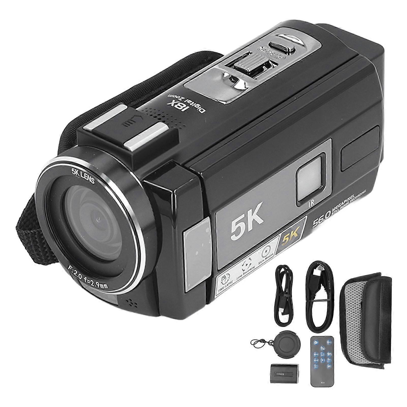 Appareil photo 56MP 5K DV800, zoom numérique 18X, autofocus, anti-vibration, rotation à 180 degrés, écran tactile IPS, pour la photographie de voyage