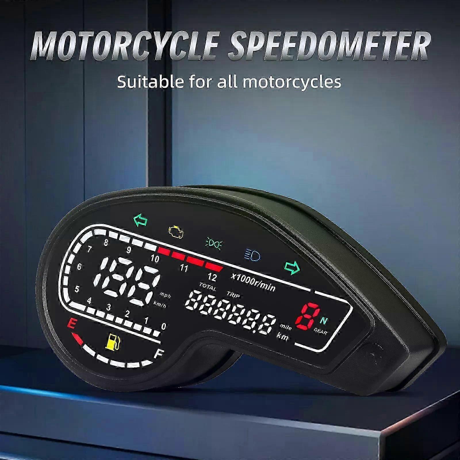 Motorcycle Speedometer 12v Universal Multifunctional Moto Gauge Led Digital Odometer For Honda Nxr150 Nxr125 Bros 2003-2014 Crv